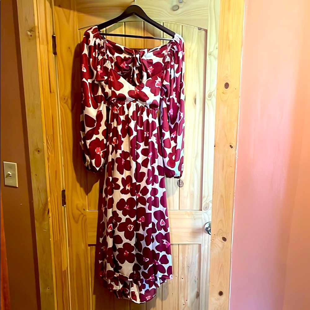 Elegant Floral Off-Shoulder Dress